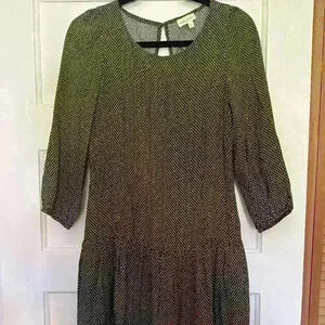 Meadow Rue Casual Tunic Dress - Boho, Casual, three quarter sleeve - Size 0/UK 4